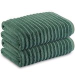 Towelogy Bamboo Extra Large Bath Towels (90x140cm, 2 Pack) - Highly Absorbent & Fast Drying Bath Sheets OEKO-TEX CERTIFIED (Green, 2)