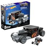 MEGA Hot Wheels Collectible Car Building Toy, Bone Shaker with 334 Pieces and Die-Cast Model, Build & Display Set for Collectors, Black and Chrome, HRY17