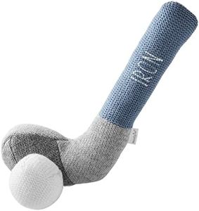 Mud Pie Children's Goft Knit Rattle, Blue Iron Club