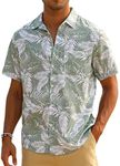 EISHOPEER Men Hawaiian Shirts Butto