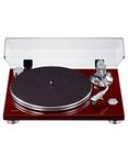 Teac TN-3B-SE HiFi Belt Drive turntable, vinyl record player (MM phono EQ amplifier, innovative SAEC tonearm, aluminum platter, 33/45 rpm) Cherry Red