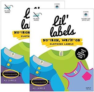 Clothing Labels - No-Iron, Washer Safe ("Highlighter", Set of 2)