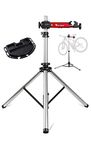 Bike Repair Stands, Adjustable & Foldable Bicycle Maintenance Rack Workstand for Home Mechanics, 85lbs Extensible Tripod Base Park Tool Repair Stand for Road & Mountain Bikes with Storage Bag