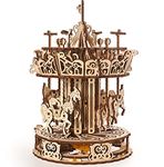 Ugears Carousel Wooden Mechanical 3D Model, Self-Assembling Art and Craft DIY Wooden Assembly Kit for Adult and Teens, Amazing Puzzles, Antique Wooden Gift, Birthday Gift, Christmas gift ideas for kid