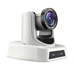 SMTAV NDI PTZ Camera,30x + 8X Zoom,Live Streaming Camera with HDMI,3G-SDI and IP Outputs,NDI HX 4.5,for Church,Conference,Teaching,Esports and More (30X, White)