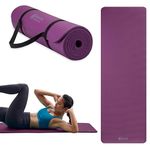 Gaiam Essentials Yoga Fitness & Exercise Mat, Purple, 72" L x 24" W x 10mm Thick