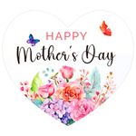 joycraft Mother's Day Stickers, 60PCS Flowers Happy Mother's Day Stickers Labels, 2" Heart Self Adhesive Mother's Day Gift Tags for Gift Decorations, Envelope Seals, Greeting Cards, Party