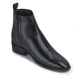 Celby Black Leather Boots With Side Zip and Hidden Heel