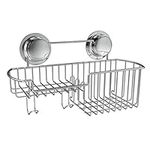 Navaris Shower and Bath Shelf - Bathroom Organiser Basket, Caddy, Storage - Stainless Steel Shelving Rack for Shampoo, Shower Gel, Toiletries