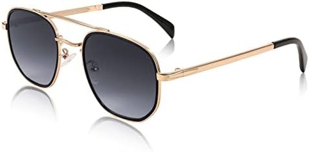 FEISEDY Women Men Square Pilot Sunglasses Gradient Lens Retro Small Metal Shades B2953