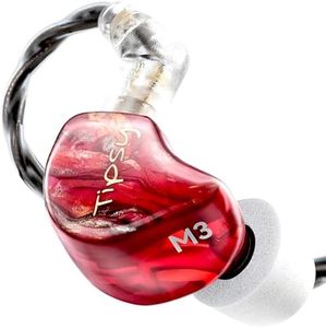 Tipsy M3 Professional IEM for Musicians, 2BA + 1DD Drivers, 36dB PNC, IPX5, Acoustic-Runway™ Technology, Skin-Friendly Resin, Detachable 0.78mm 2-pin Cable(No Mic, Red)