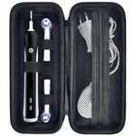 Toothbrush Travel Case Compatible with Oral-B Pro 1000, 2000, 3000, 3500, 1500/ for Philips Sonicare ProtectiveClean 4100 5100 Electric Toothbrush with Mesh Pocket for Accessories - Black (Bag Only)