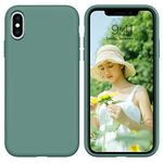 DUEDUE Case Compatible with iPhone Xs Case,iPhone X Case,Silicone Soft Gel Rubber Slim Cover Microfiber Cloth Lining Cushion Shockproof Protective Case for iPhone X/Xs for Women Men,Pine Green