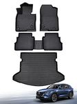 for Mazda CX-5 Floor Mats 2024 2023 2022 2021 2020 2019 2018 2017, for Mazda CX5 All Weather Floor Mats Trunk Mat Cargo Liner-Compatible with Mazda CX-5 Accessories 2017-2024（4 Piece/Set）