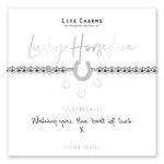 Life Charms Womens Lucky Horseshoe Bracelet Silver Plated