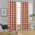 Melodieux Fashion Chevron Curtains for Living Room Dining Room, Darkening Blackout Grommet Top Window Drapes Soundproof Thermal Insulated for Bedroom, 63 Inches Long, 52 by 63 Inch, Orange (1 Panel)