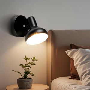 LTBLIGHT Track Lighting Fixtures Ceiling, 1-Light Adjustable LED Track Lighting Kit, Black Ceiling Spot Light for Bedroom Bedside, Study Room,E12 Base, Bulbs Not Included