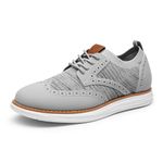 Bruno Marc Men's KnitFlex Craft Mesh Oxfords Sneakers Casual Dress Lace-Up Lightweight Walking Shoes, 8-grey, 10.5