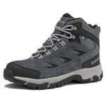 HI-TEC Yosemite WP Mid Waterproof Hiking Boots for Men, Lightweight Breathable Outdoor Trekking Shoes, Dark Grey/Black, 14