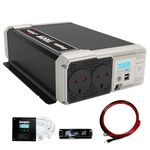 Energizer 1100 Watts Power Inverter 12V to 230V- 240V, Pure Sine Wave Car Inverter, Dual 230 Volts / 240 Volts UK/British AC Outlets, DC to AC Converter w/Installation Kit Included - SGS CE Approved