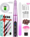 Nail Drill Cordless, Electric Nail Files Professional for Acrylic Nails, Rechargeable Electric Nail Drill with 20000 RPM, 5 Adjustable Speed E File, Portable Manicure Pedicure Kit Gifts for Women Mum