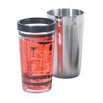 Oggi Professional 15-Ounce Glass and Stainless Steel Cocktail Shaker Set