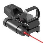 Feyachi RSL-18 Reflex Sight - 4 Reticle Red & Green Dot Sight Optics with Integrated Red La-ser Sight Less Than 5mW Output