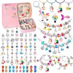 Charm Bracelet Making Kit for Girls, Girls Gifts 4-12 Years Old Crafts for Kids 5 6 7 8 9 10 Toys for Girls 5 6 7 8 9 10 Jewelry Making Supplies Jewelry Making Kit DIY Arts and Crafts Kit