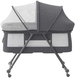 UBRAVOO Grab-and-go Travel Cot, Baby Crib with Mattress I Silent Wheels I Carry Bag I Mosquito Net, Baby Bedside Crib | Rocking Crib Convertible, XYT-001