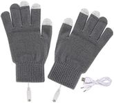 USB Heated Gloves Full Finger Winter Gift Laptop Gloves for Indoor and Outdoor Students Hiking - Gray