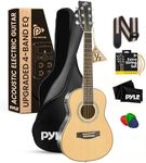 Acoustic Electric Guitar ½ Scale 34” Steel String Spruce Wood w/Gig Bag, 4-Band EQ Control, Clip On and Onboard Tuner, Picks, Shoulder Strap for Beginners Students and Kids