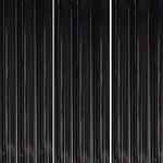 3P 1m*2m Halloween Black Foil Curtain Door Curtain,Metallic Tinsel Curtains Party Backdrop Curtain Shimmer Curtain,Fringe Backdrop Hanging Streamer for Halloween Xmas Birthday Wedding Prom Party