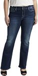 Silver Jeans Co. Women's Plus Size Suki Mid Rise Bootcut Jeans, Med Wash Eae356, 18 Plus