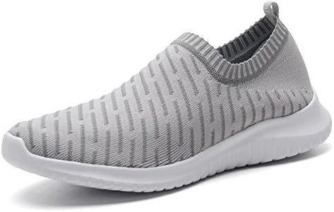 TIOSEBON Men's Walking Shoes Lightweight Mesh Slip-on- Breathable Running Sneakers 10 US Gray 2108
