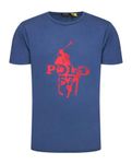 Polo Ralph Lauren Mens Waffle Short Sleeve Crew, Navy Red Pony, Large