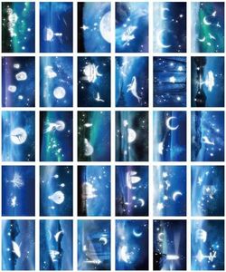 ZPPLD Lot de 30 Cartes Postales, Phosphorescentes de Qualité - Cartes Postales art, Cartes postales de remerciement - Livre d'or - Cartes postales de voyage (Wander the Earth)