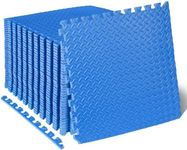 ProsourceFit Puzzle Exercise Mat ½ in, EVA Interlocking Foam Floor Tiles for Home Gym, Water-Resistant Mats Workout Equipment, Floor Padding for Kids, Blue, 24 in x 24 in x ½ in, 144 Sq Ft - 36 Tiles