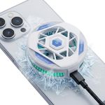 COOBILE Phone Cooling Fan, Magnetic Radiator with RGB Lights, for Mobile Games and Live Streaming, Universal Compatibility for Android/iPhone/iPad, Large-Area Conduction Cooling (Cooler 1 White)