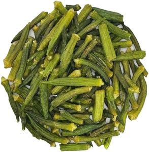 Natural Dried Okra Chips, Delicious Healthy Snack, No Sugar Added Crispy Veggie Chips, Seasoned with Sea Salt, Friend Vegatable Chips