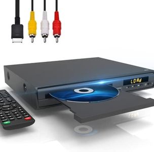 SHIWAKOTO DVD Player for TV, HDMI DVD Players Multi Regions, with Mic Jack, RCA, USB, HD DVD-Player for NTSC PAL System, with HDMI RCA Cable and Remote Control