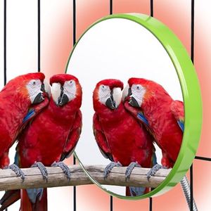 MUDUOBAN Bird Heater for Cage Thermostatical Bird Warmer Heater Pad with Mirror for Parakeets Parrot,4.7" Round,12V