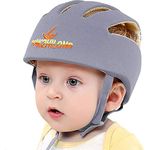 IULONEE Baby Helmet Toddler Protective Hat Infant Head Protective Cotton Hat Toddler Adjustable Safety Helmet (Grey)