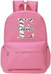 Varsany Personalised Kids Name Letter Backpack: Primary School Bags for Girls, Boys Nursery Travel & Baby - Durable Girls School Bag & Backpack + Side Water Bottle Holder Boys & Girls Backpack Style 1