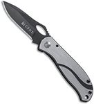 Columbia River Knife & Tool - 9001317 CRKT Pazoda 2 EDC Folding Pocket Knife: Compact Everyday Carry, Gray Ti Nitride Blade, Thumb Slot, Locking Liner, Stainless Handle, Pocket Clip 6470