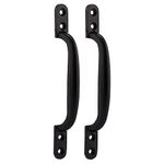 XFORT 2 Pack Hotbed Handle, Door Pull Handle, D Handle, Gate Handle for Wooden Gates, Barn Door Handle, Black Traditional Cast Iron Pull Handle for Gates, Barns and Shed Doors