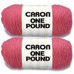 Caron One Pound Rose Yarn - 2 Pack of 454g/16oz - Acrylic - 4 Medium (Worsted) - 812 Yards - Knitting/Crochet