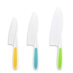 3 Piece Nylon Knives for Kids Kids Nylon Knife Set Kid Safe Knives for Cooking & Cutting Kitchen Lettuce & Salad Knives Kids Serrated Knife in 3 Sizes & Colors Plastic Knifes for Kids Bpa-Free