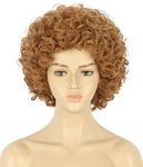 VGbeaty Adult Short Curly Brown Rocker Afro Fluffy Heat Resistant Cosplay Party Halloween Costume Wig