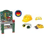 Theo Klein 8580 Bosch Work Station I 44 Parts I 61 cm x 44.5 cm x 101 cm & 8537 Bosch Accessories Set I Work Gloves, Safety Goggles, Ear Protectors and Helmet I 30 cm x 38 cm 10 cm