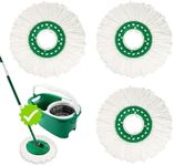 3 Pack Mop Replace Heads for Libman Tornado Spin Mop Replacement Head,Spin Mop System,Machine Washable Microfiber Mop Refill Head Easy to Replace (White)